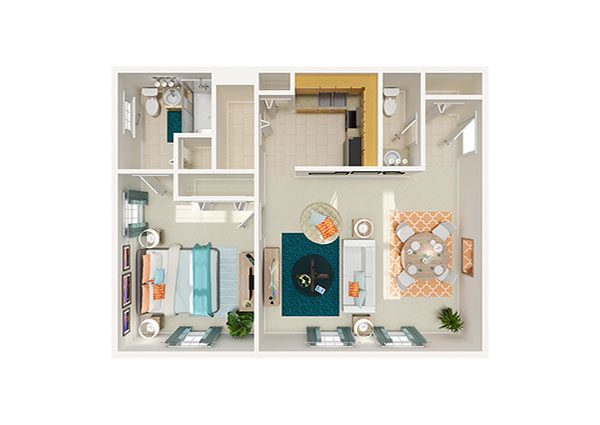 one bedroom senior apartment floor plan
