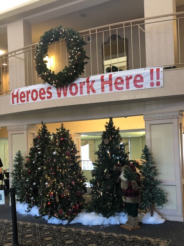 heroes work here christmas sign