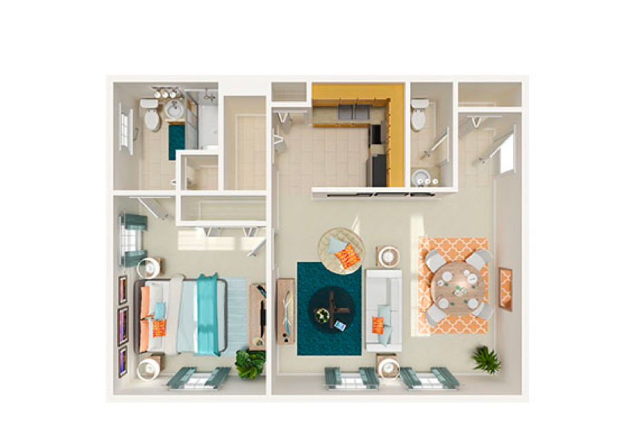one bedroom senior apartment magnolia floor plan