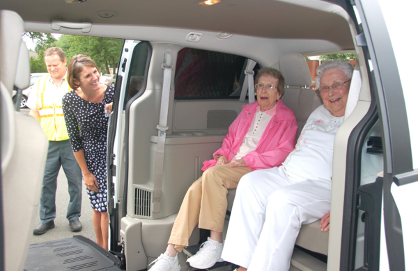 senior residents in van