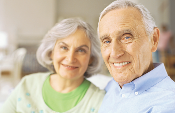 senior couple smiling