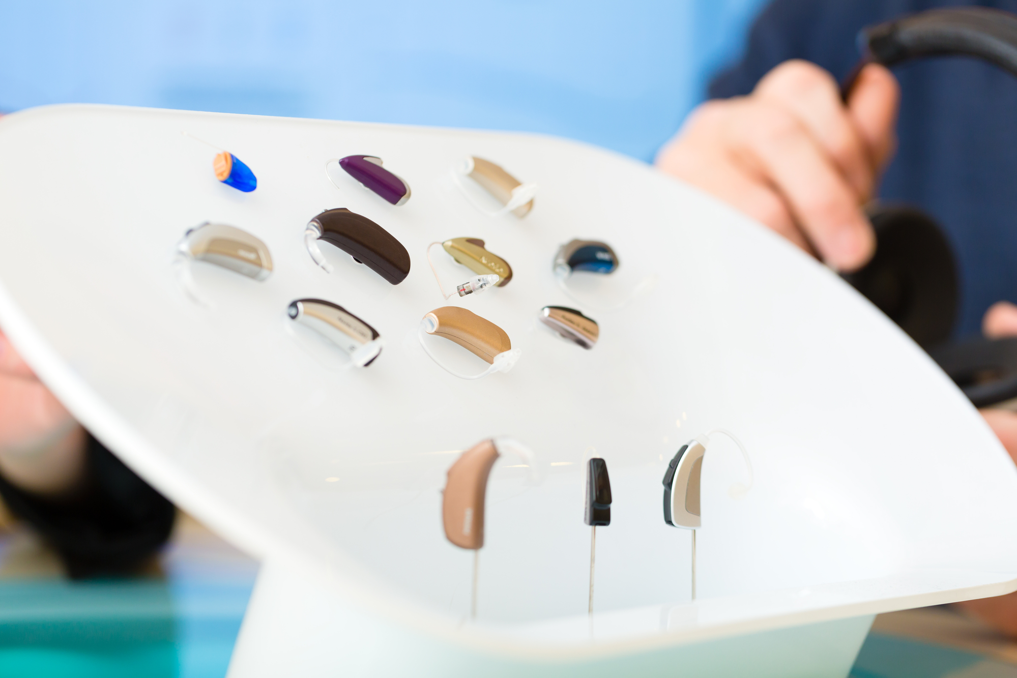 closeup of a selection of hearing aids