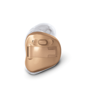 beige and white hearing aids 