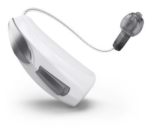 white hearing aid