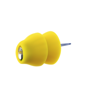 small yellow hearing aid
