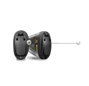 small black hearing aids